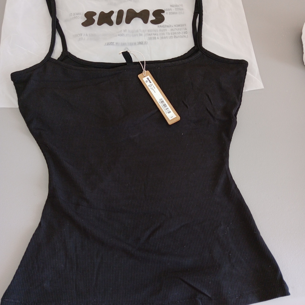 SKIMS Black Ribbed Women's Top